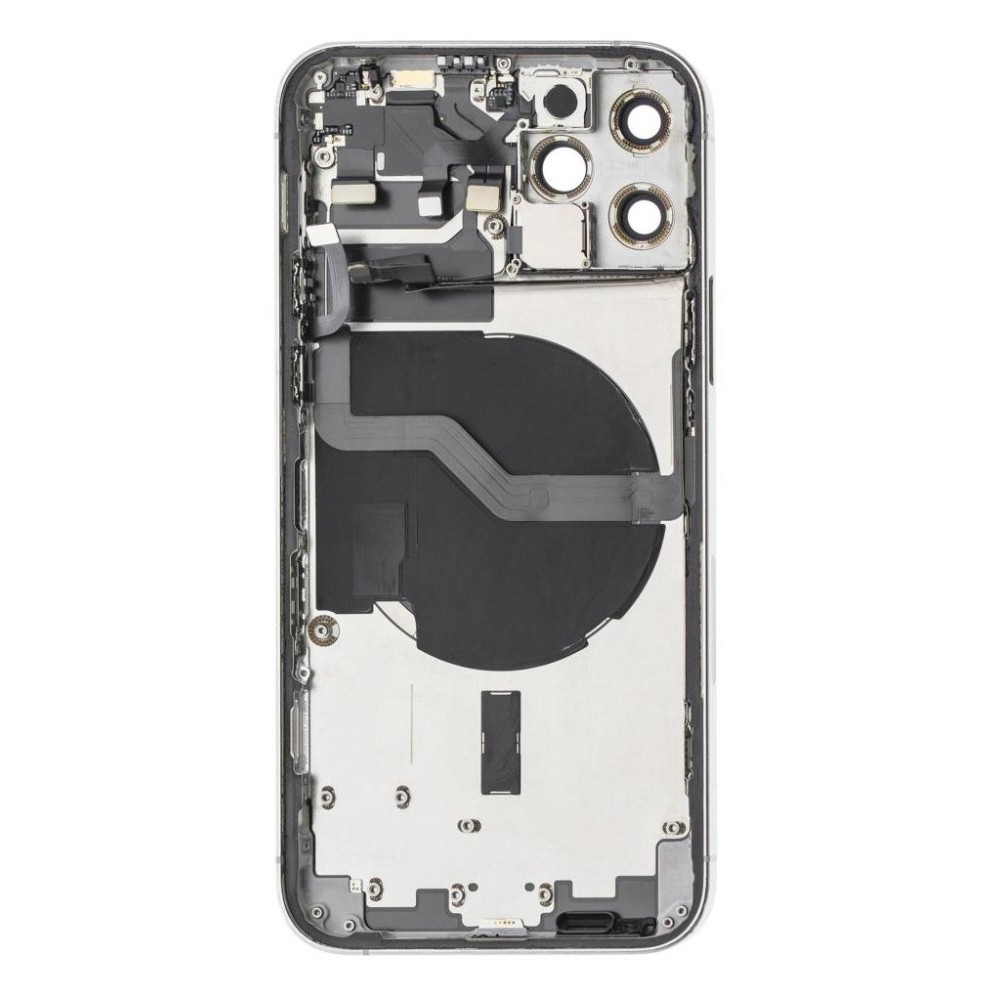 Apple iPhone 12 Pro Backcover - With WITHOUT PARTS- Silver OEM