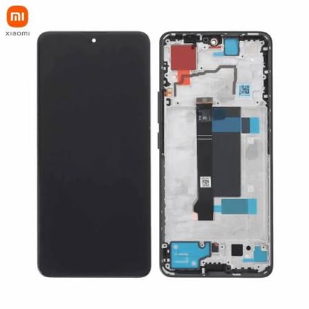 LCD Complete Frame Xiaomi Redmi Note 14 Pro 5G black (Service Pack)