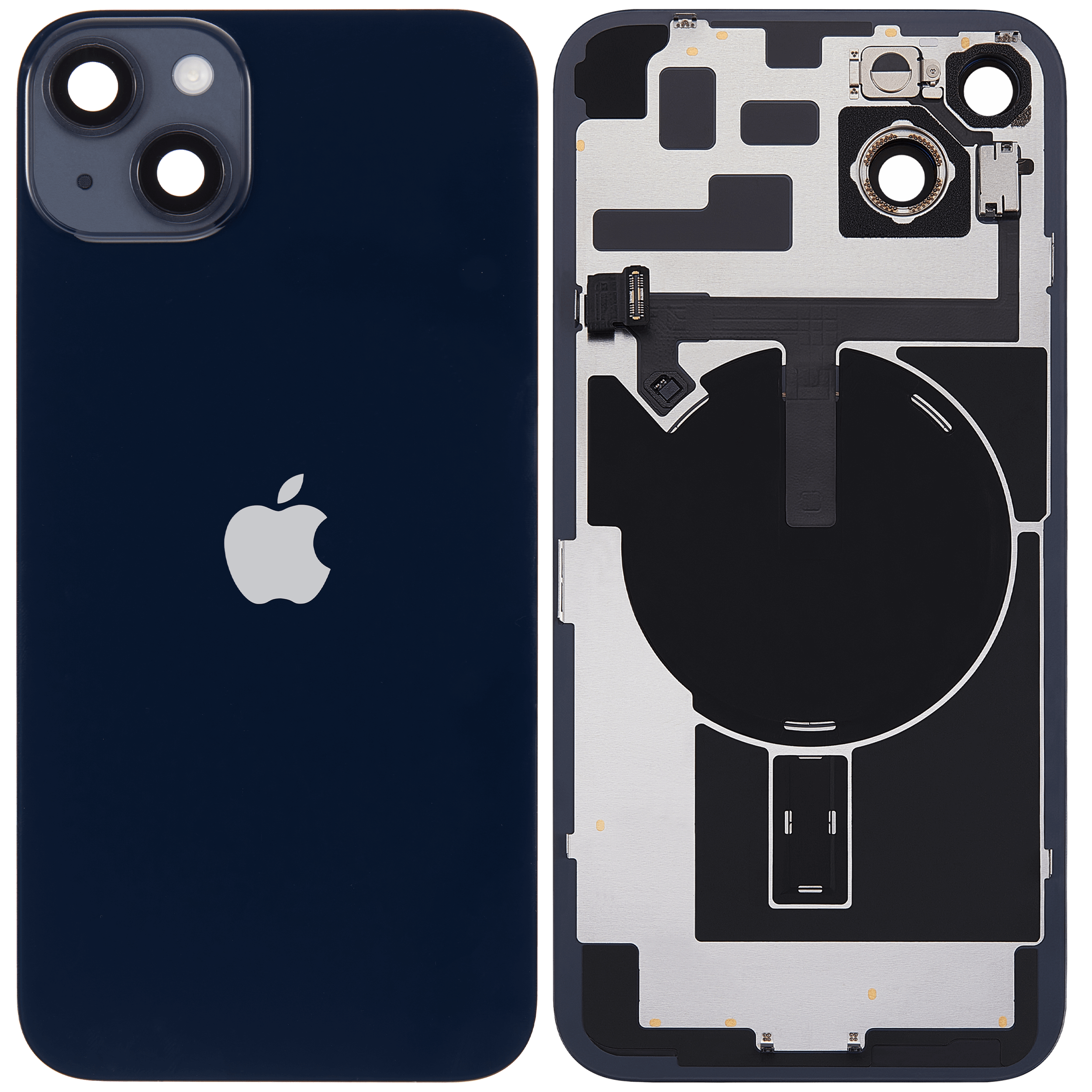 Apple iPhone 14 Backcover Glass - With Metal plate + Magsafe Magnets - Midnight OEM