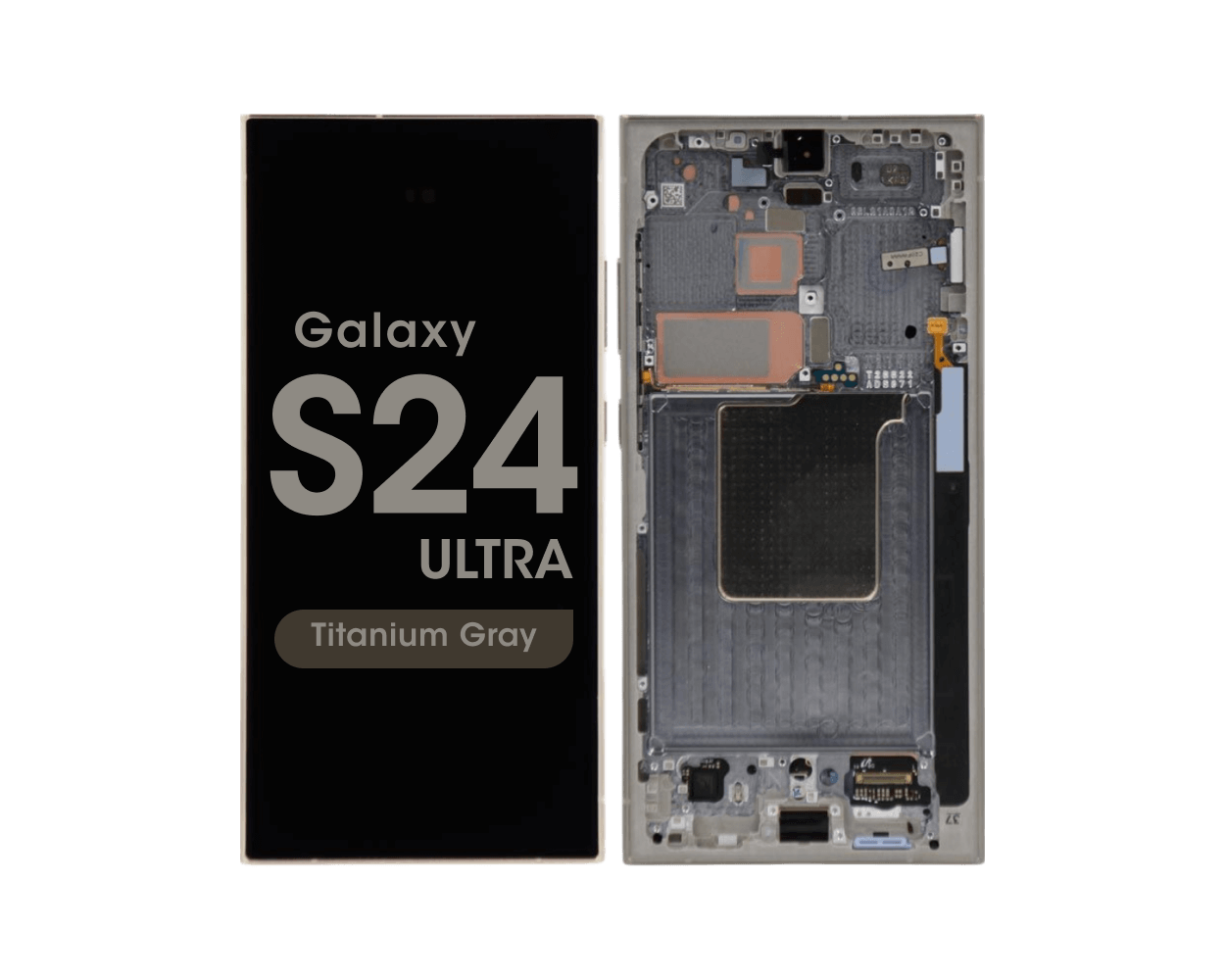 Samsung Galaxy S24 Ultra S928 Display And Digitizer With Frame Titanium Grey  SERVICE PACK