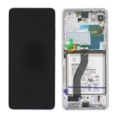 Samsung Galaxy S21 5G Ultra G998B Display And Digitizer With Frame Phantom Silver Service Pack