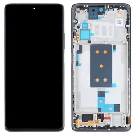 LCD Complete Frame Xiaomi 12T 5G black (service pack)
