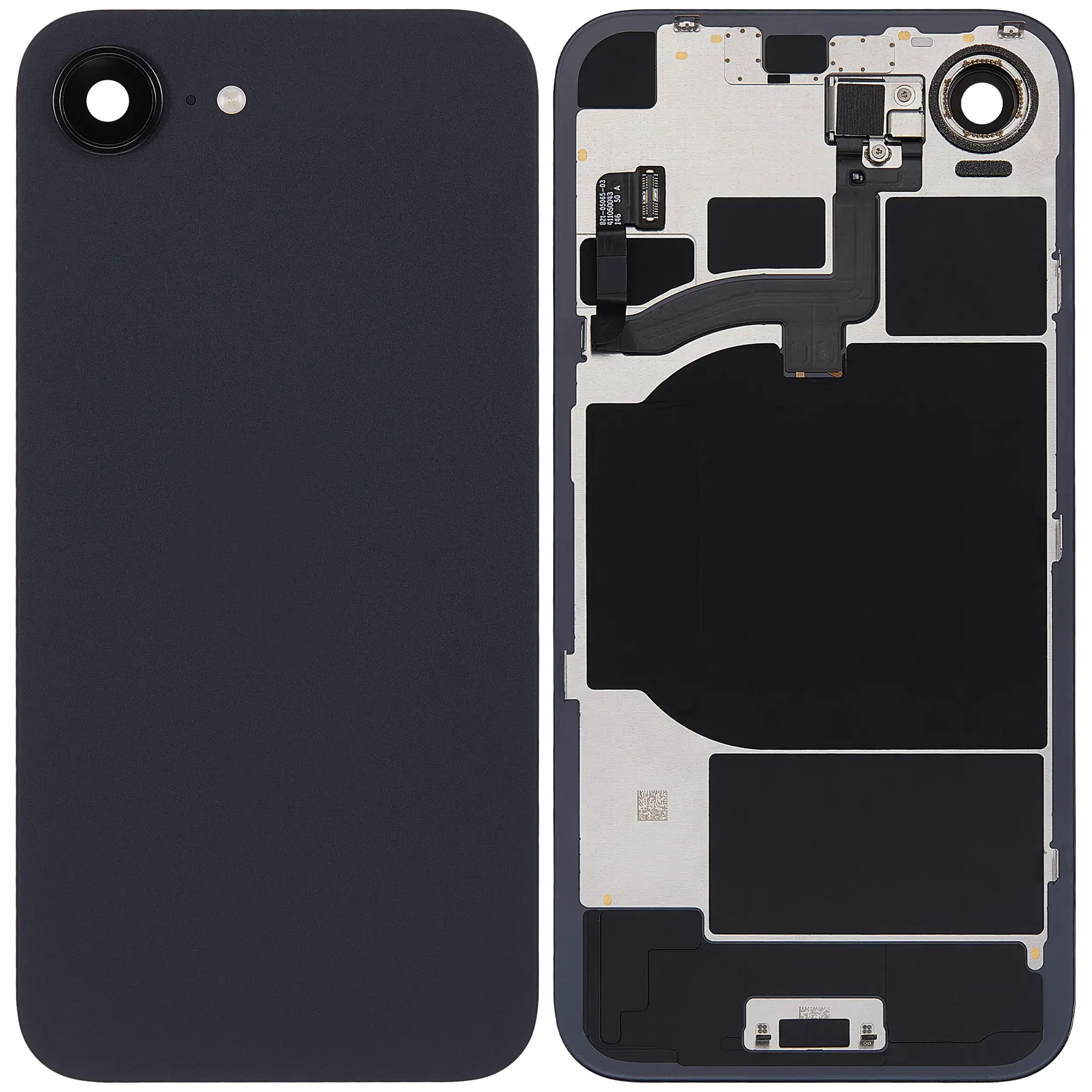 Apple iPhone 16e Back Glass Without NFC, Enlarged Camera Frame Black oem