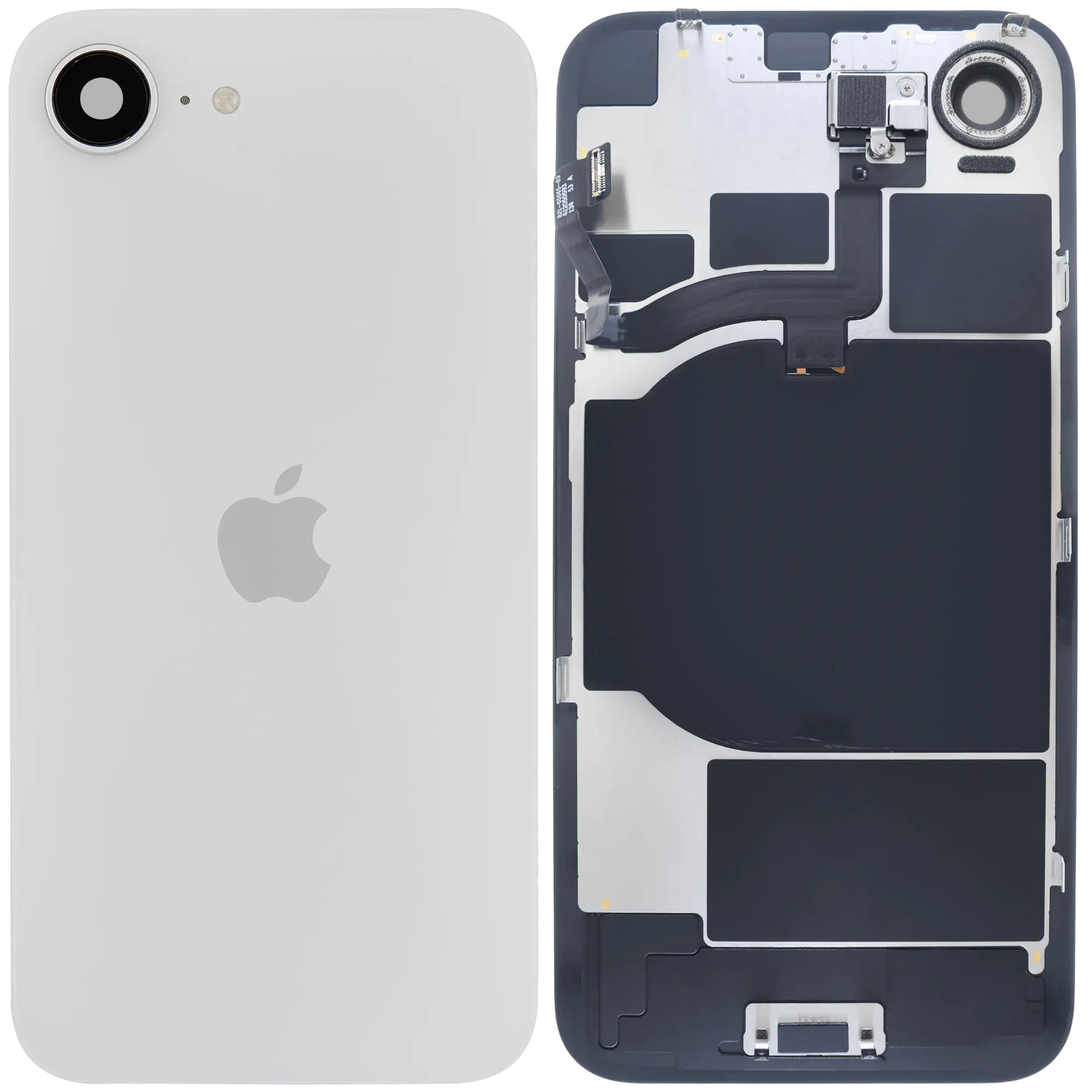 Apple iPhone 16e Back Glass Without NFC, Enlarged Camera Frame White oem