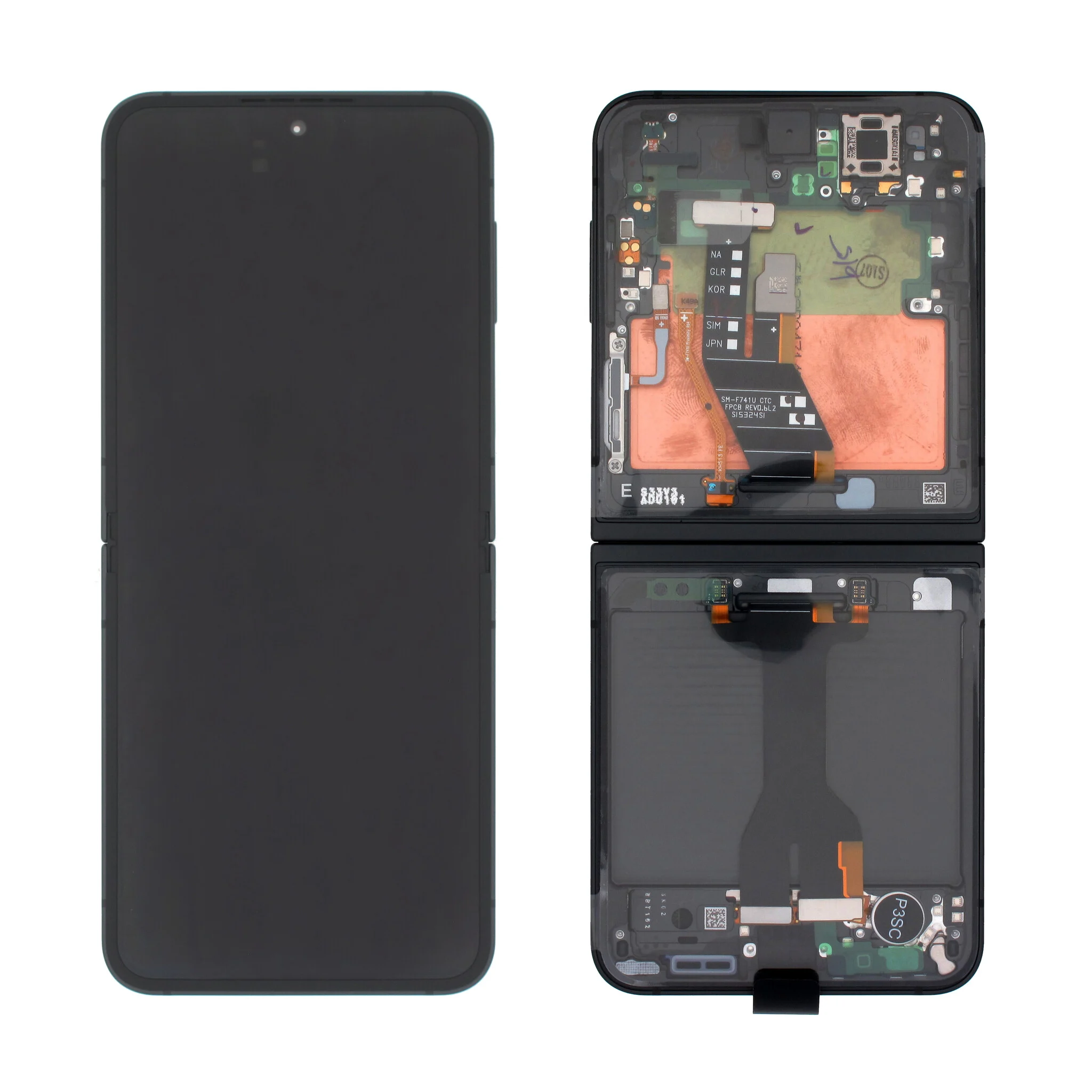 Samsung Galaxy Z Flip6 F741B Main Display And Digitizer With Frame Black Service Pack